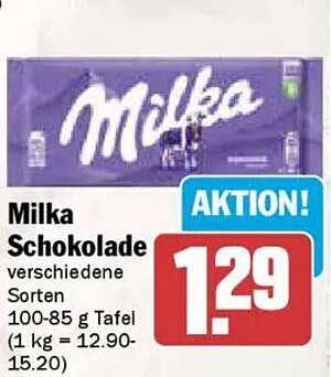 Milka Schokolade verschiedene Sorten 100-85 g Tafel (1 kg = 12.90-15.20)