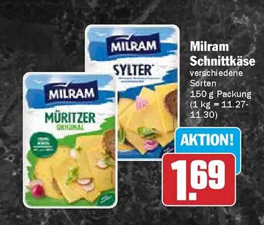 Milram Schnittkäse verschiedene Sorten 150 g Packung