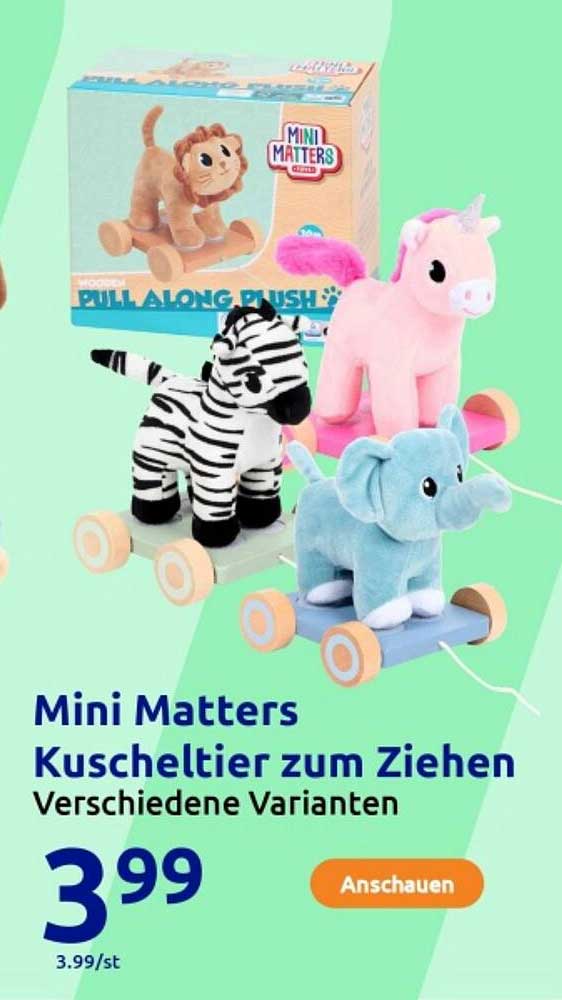 Mini Matters Kuscheltier zum Ziehen - Verschiedene Varianten