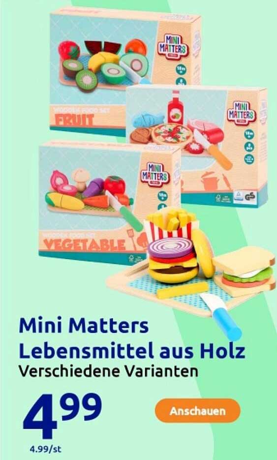 Mini Matters Lebensmittel aus Holz - Verschiedene Varianten