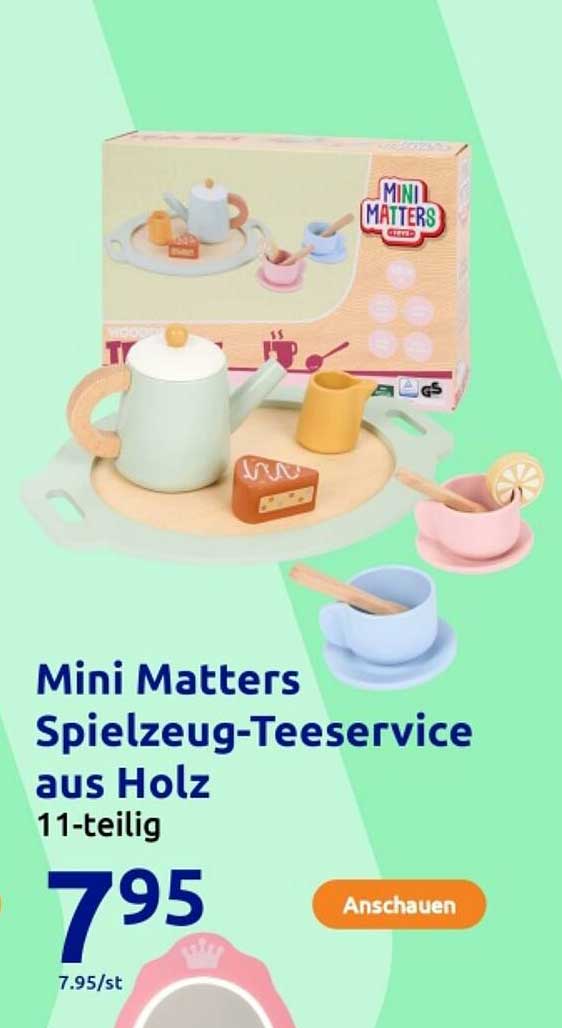Mini Matters Spielzeug-Teeservice aus Holz 11-teilig