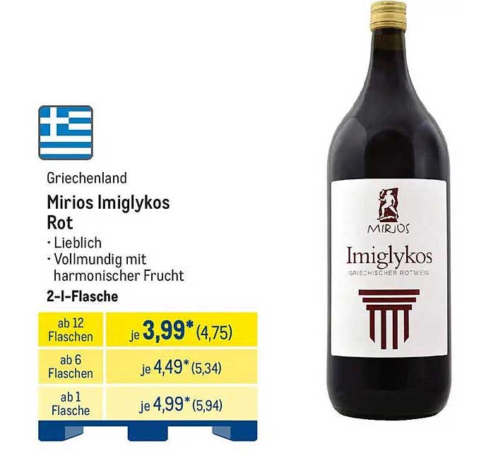 Mirios Imiglykos Rot 2-Liter-Flasche