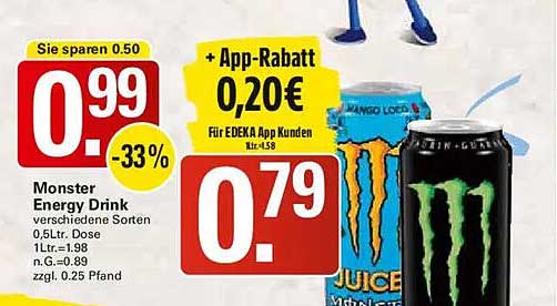 Monster Energy Drink verschiedene Sorten 0,5L Dose
