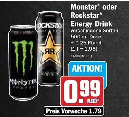 Monster* oder Rockstar* Energy Drink 500 ml Dose