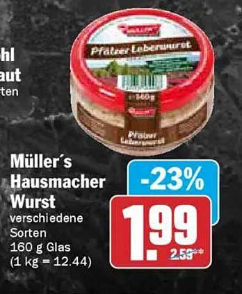 Müller’s Hausmacher Wurst - verschiedene Sorten 160 g Glas