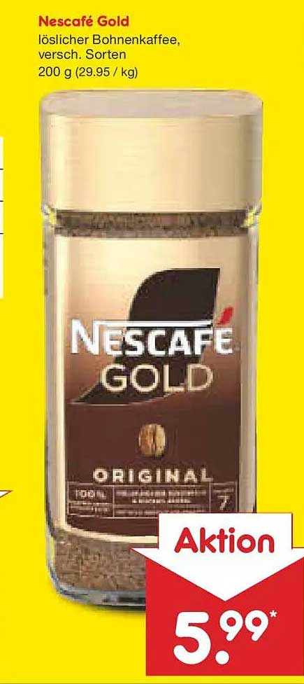 Nescafé Gold löslicher Bohnenkaffee, 200 g