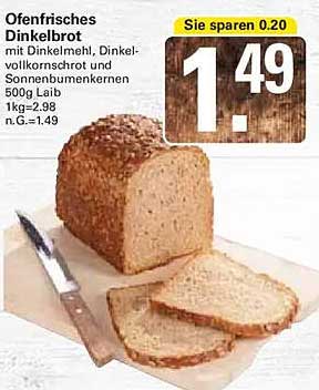 Ofenfrisches Dinkelbrot mit Dinkelmehl, Dinkelvollkornschrot und Sonnenblumenkernen