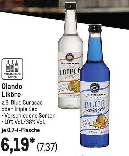 Olando Likör: Blue Curacao oder Triple Sec