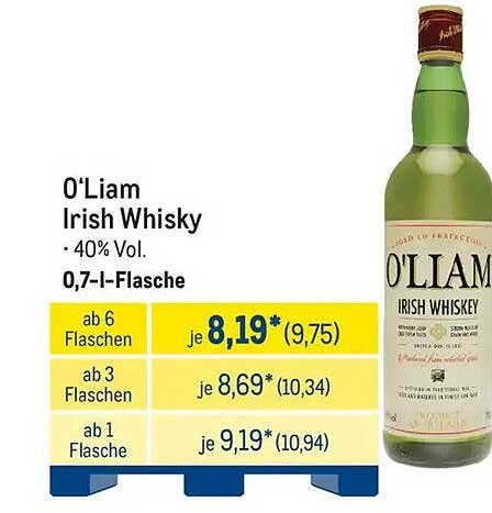 O'Liam Irish Whisky - 0,7 l Flasche
