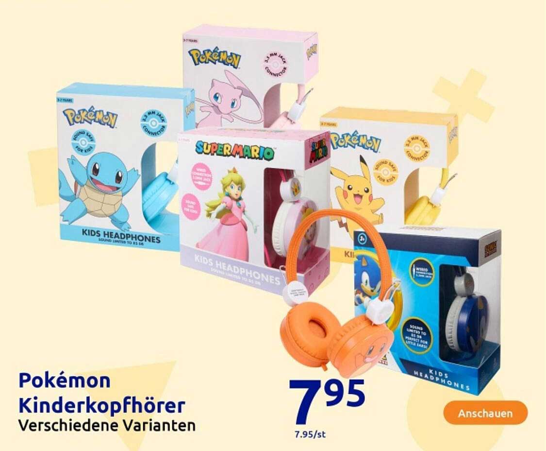 Pokémon Kinderkopfhörer - Verschiedene Varianten