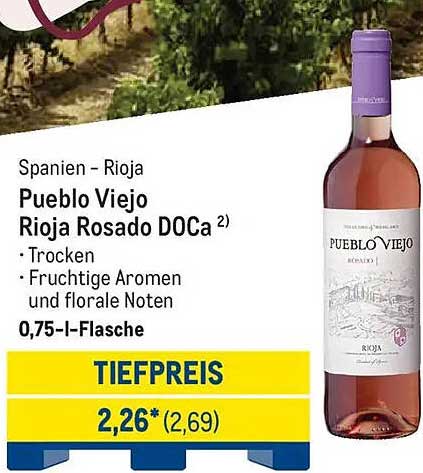 Pueblo Viejo Rioja Rosado DOCa - 0,75 l-Flasche
