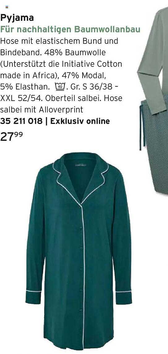 Pyjama für nachhaltigen Baumwollbau