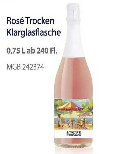 Rosé Trocken Klarglasflasche 0,75 L ab 240 Fl.