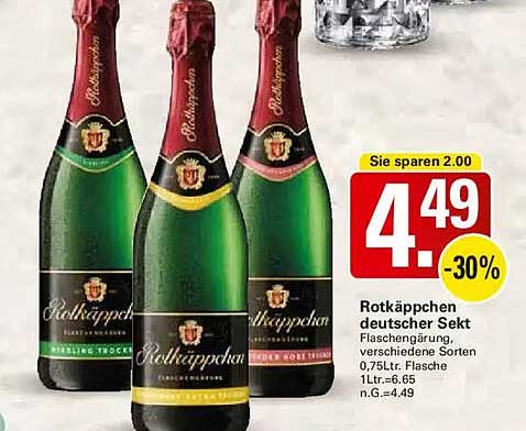 Rotkäppchen deutscher Sekt 0,75l - Jetzt nur für 4,49 €!