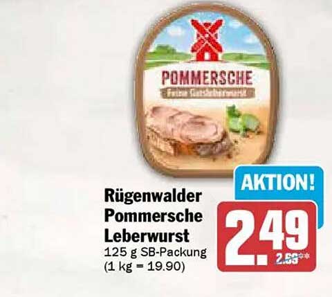 Rügenwalder Pommersche Leberwurst 125 g SB-Packung