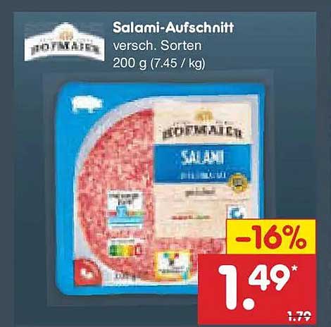 Salami-Aufschnitt verschiedene Sorten 200 g