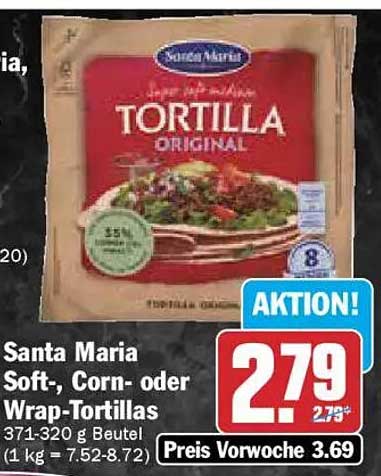 Santa Maria Soft-, Corn- oder Wrap-Tortillas