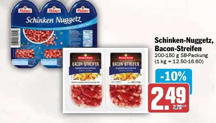 Schinken-Nuggetz, Bacon-Streifen
