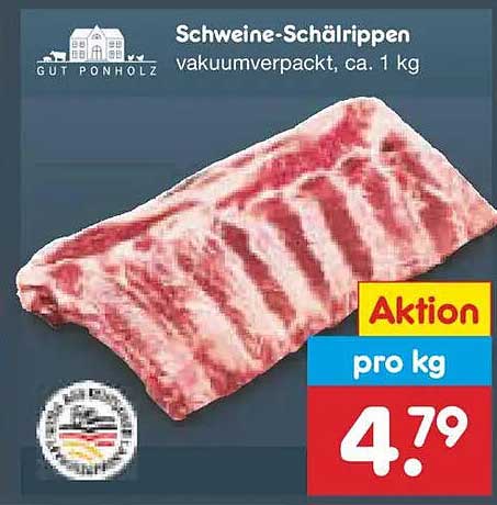Schweine-Schälrippen vakuumverpackt, ca. 1 kg