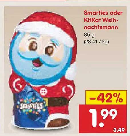 Smarties oder KitKat Weihnachtsmann 85 g