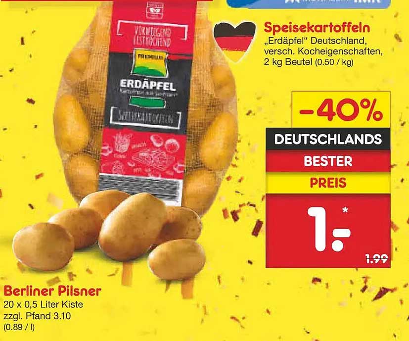 Speisekartoffeln "Erdäpfel" Deutschland, 2 kg Beutel