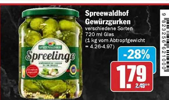 Spreewaldhof Gewürzgurken 720 ml Glas - verschiedene Sorten