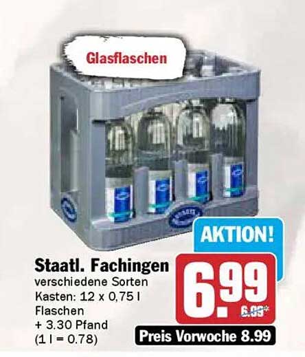 Staatl. Fachingen Mineralwasser Kasten 12 x 0,75 l