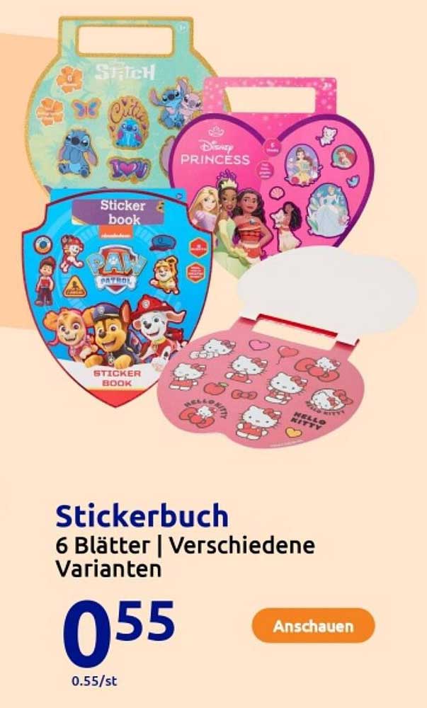 Stickerbuch - 6 Blätter | Verschiedene Varianten