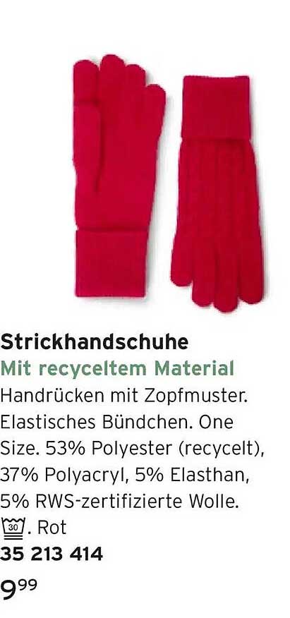 Strickhandschuhe mit recyceltem Material