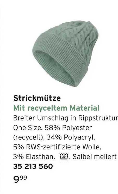 Strickmütze mit recyceltem Material