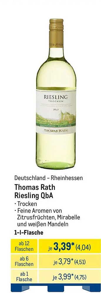 Thomas Rath Riesling QbA - Trocken