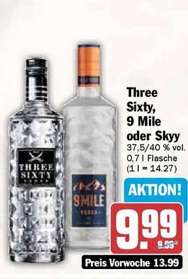 Three Sixty, 9 Mile oder Skyy - Smooth Vodka für jeden Anlass