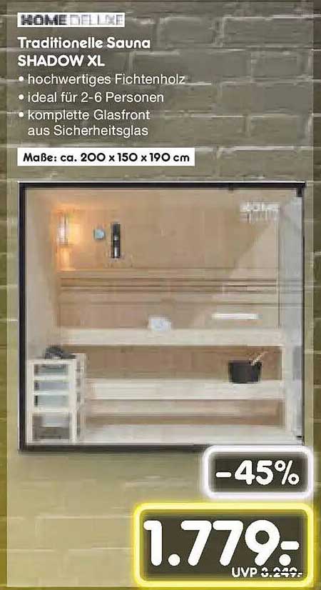 Traditionelle Sauna SHADOW XL