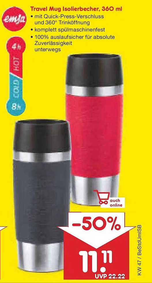 Travel Mug Isolierbecher, 360 ml