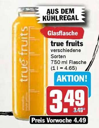 true fruits 750 ml – Erfrischung aus der Glasflasche