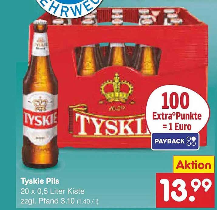Tyskie Pils 20 x 0,5 Liter Kiste