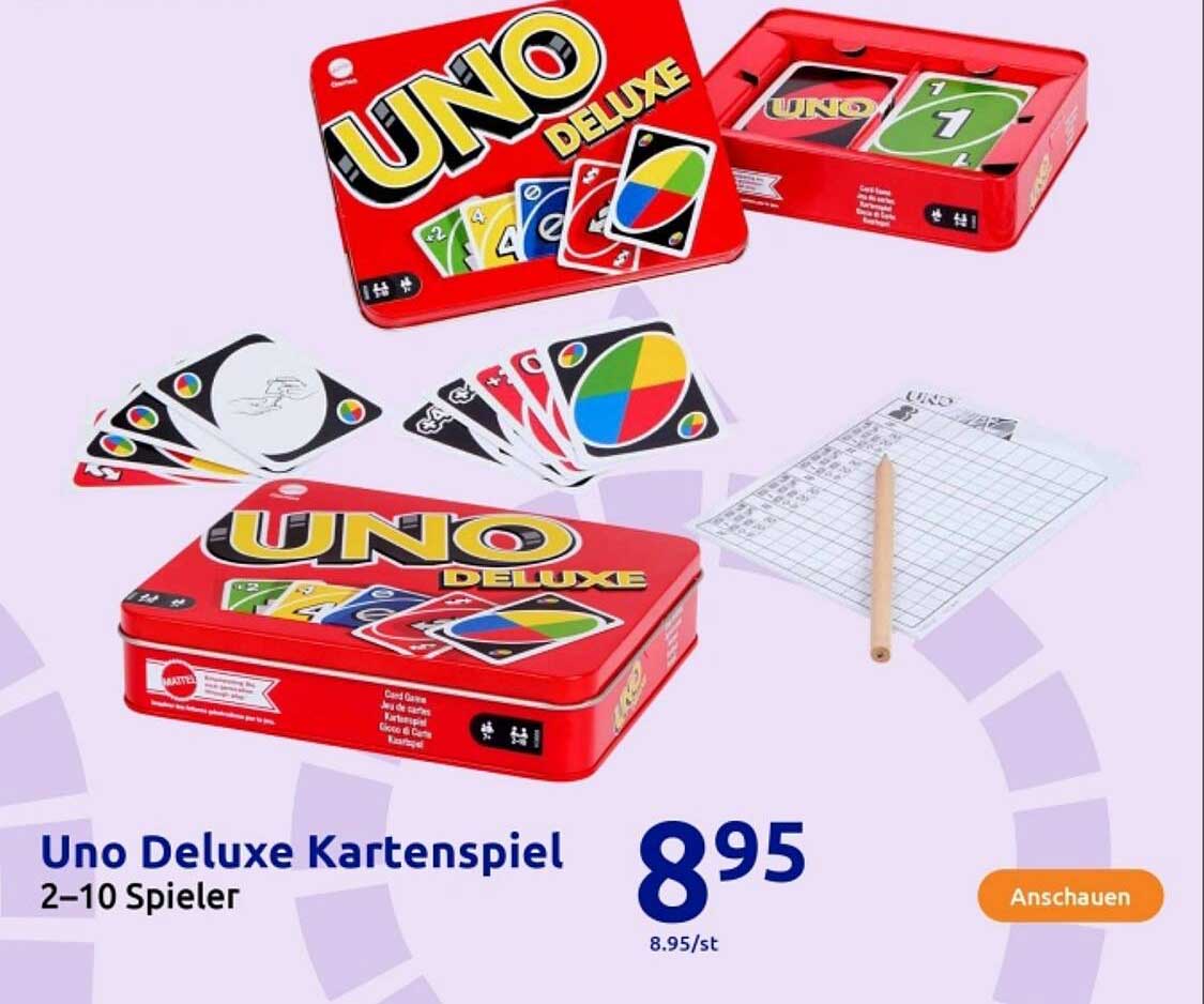 Uno Deluxe Kartenspiel 2-10 Spieler