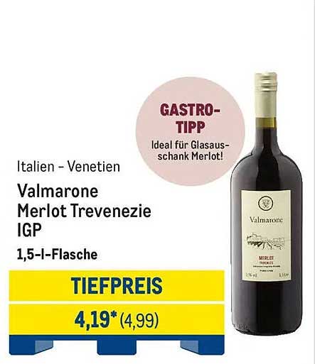 Valmarone Merlot Trevenezie IGP 1,5 l-Flasche