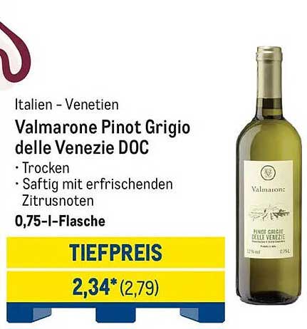 Valmarone Pinot Grigio delle Venezie DOC 0,75 l Flasche