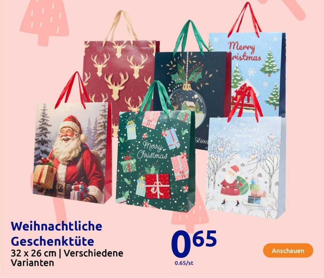Weihnachtliche Geschenktüte 32 x 26 cm | Verschiedene Varianten