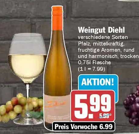 Weingut Diehl – verschiedene Sorten Pfalz, 0,75 l Flasche