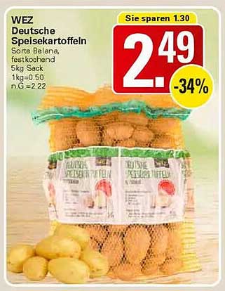 WEZ Deutsche Speisekartoffeln 5kg Sack
