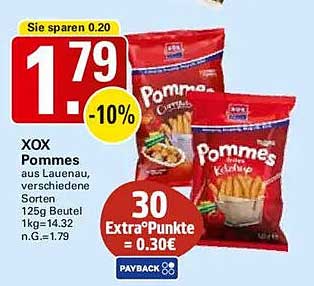 XOX Pommes aus Lauenau, verschiedene Sorten 125g Beutel