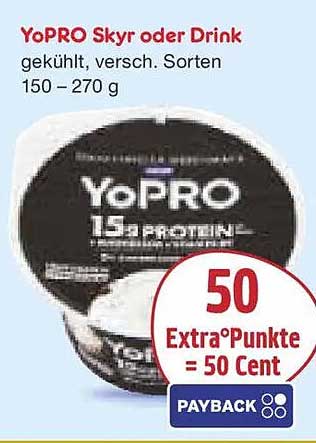 YoPRO Skyr oder Drink, gekühlt, verschiedene Sorten 150 – 270 g