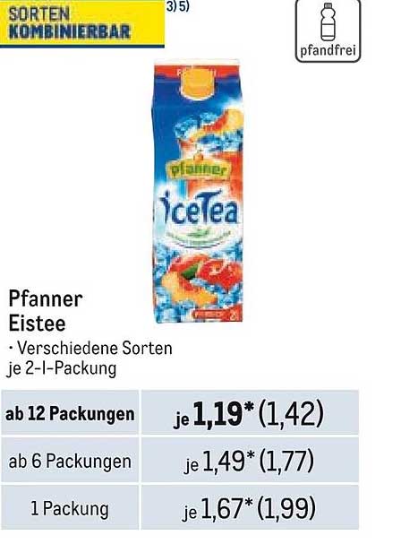 Verwunderlich Pfanner Eistee Angebot Ebenbild