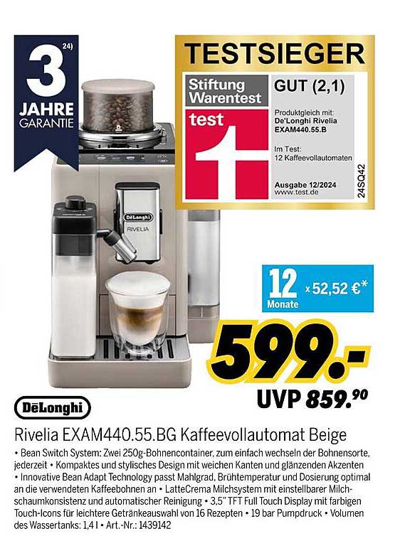 Rivelia EXAM440.55.B Kaffeevollautomat Beige
