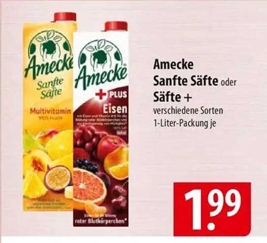 Amecke Sanfte Säfte oder Säfte + verschiedene Sorten 1-Liter-Packung je