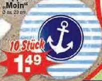 Anker Untersetzer "Moin" – 10 Stück