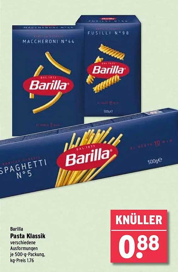 Barilla Pasta Klassik - verschiedene Ausformungen je 500-g-Packung