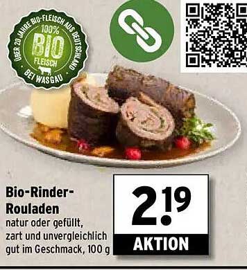 Bio-Rinder-Rouladen - natürlich oder gefüllt, zart und unvergleichlich gut im Geschmack, 100 g